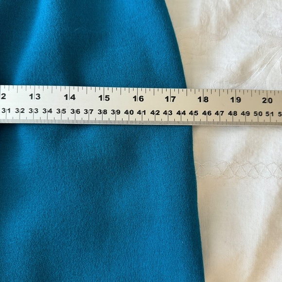 Vintage Jackie K Women's Blue 100% Virgin Wool Midi Pencil Skirt Size 5/6 - Picture 10 of 13